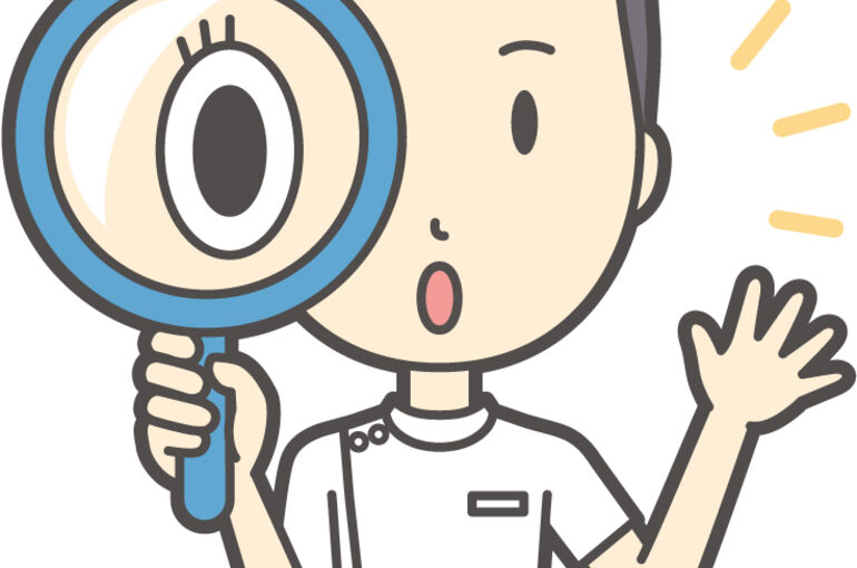 調べる男性イラスト